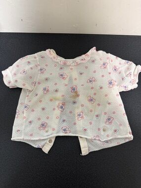 Carter's White Baby Pajama Top with Pink and Blue Prints 80’s